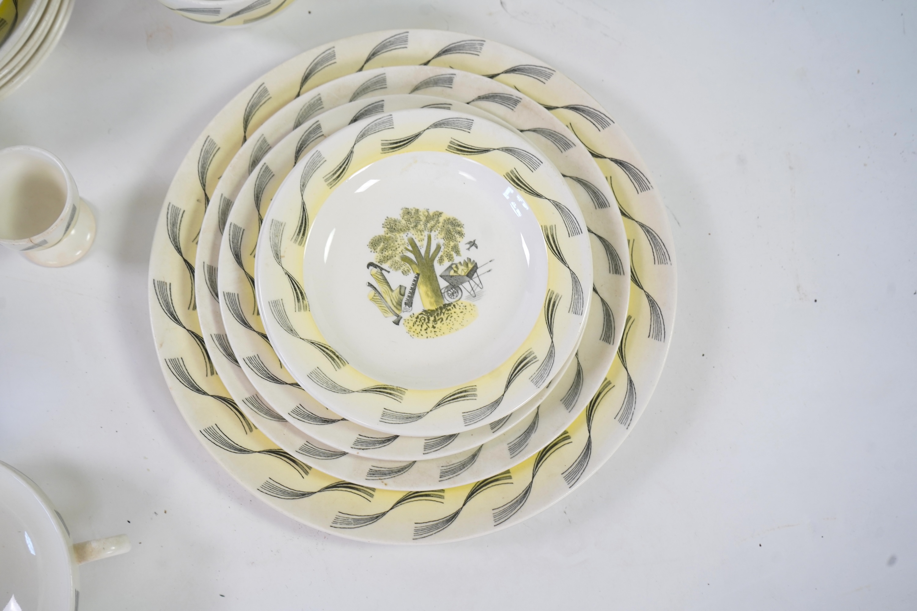 Eric Ravilious (1903-1942) for Wedgwood: A 'Garden' part dinner and tea service